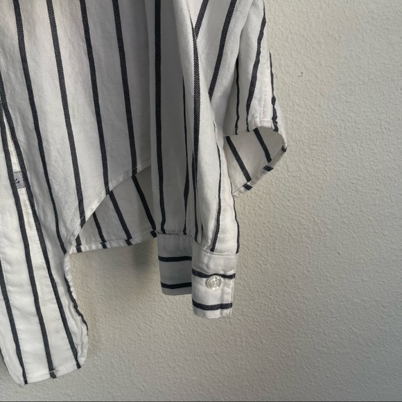 Rails Button Down Striped Tie Front Long Sleeve Shirt - Picture 2 of 7